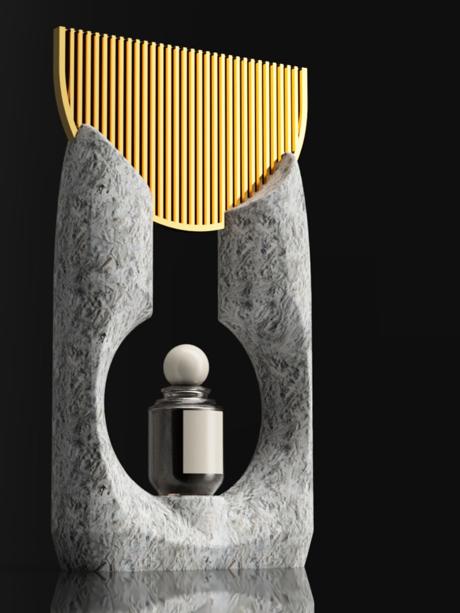 Sereno — Concept 02C. The still broken circle — two halves in equilibrium.